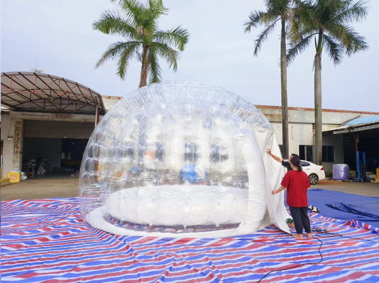 Casa de bolhas inflável transparente para atividades de acampamento em família