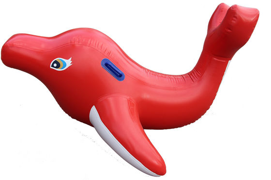 Pequeno golfinho vermelho brinquedos flutuantes de água infláveis 3 * 1m para o parque