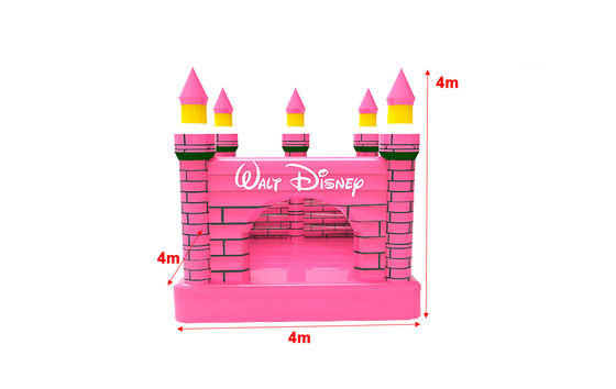Cor rosa inflável Disney inflável castelo saltitante infantil