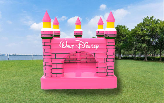 Cor rosa inflável Disney inflável castelo saltitante infantil