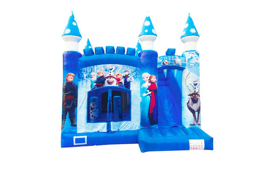 Casa inflável de neve e gelo princesa salto com escorrega para crianças