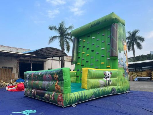 Esportes de tema de animais do zoológico Escalada de parede Jogos Verdes Infláveis