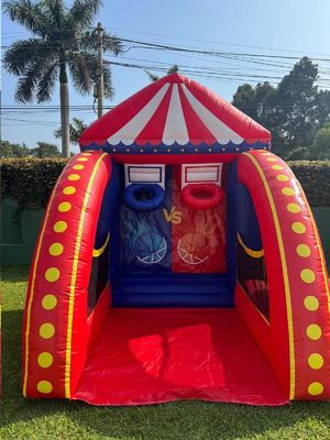 Jogos de basquete infláveis de lona de PVC Actividades de carnaval para o parque