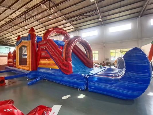 Crianças inflável casa de salto e deslizamento personalizado com tampa de piscina