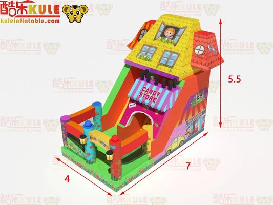 Parque de diversões Slides infláveis secos com tema da loja de doces