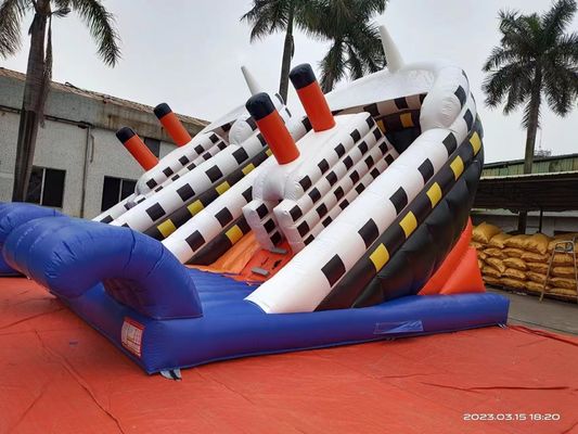Slides infláveis de estilo de navio de dois lados com parada de onda