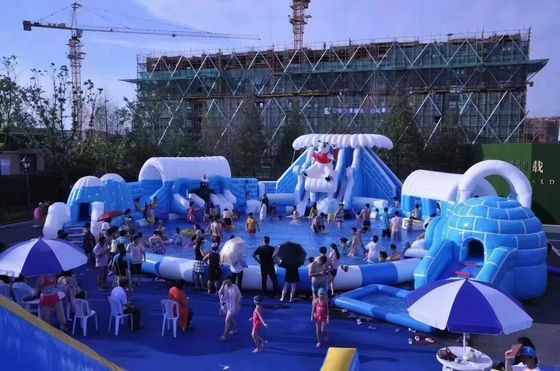 Snow World Parque aquático inflável ao ar livre personalizado com piscina grande e redonda