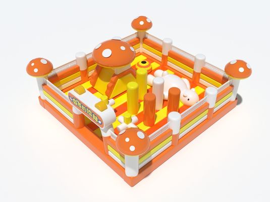 Castelo inflável estilo cogumelo laranja