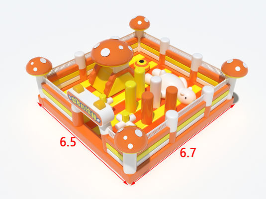 Castelo inflável estilo cogumelo laranja