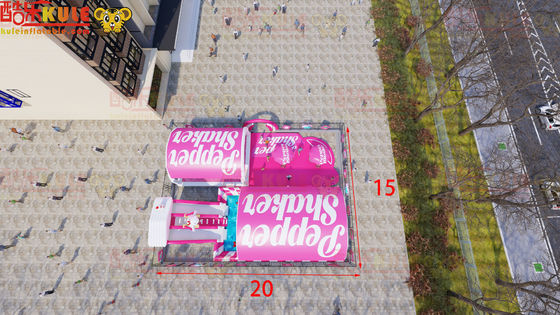 Água inflável de cor rosa 20*15m para sentir o verão