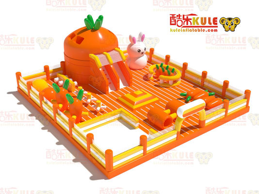 Carrot Park Inflável Pequeno Castelo de Salto (Laranja e Amarelo)