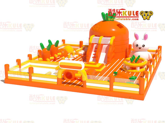 Carrot Park Inflável Pequeno Castelo de Salto (Laranja e Amarelo)
