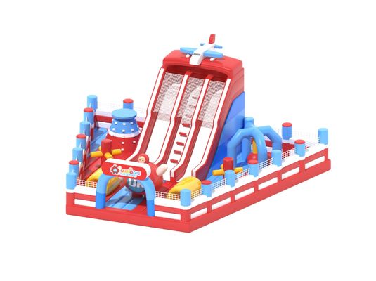 Pequeno Comércio Castelo Salto Inflável Vermelho Azul Branco Cor