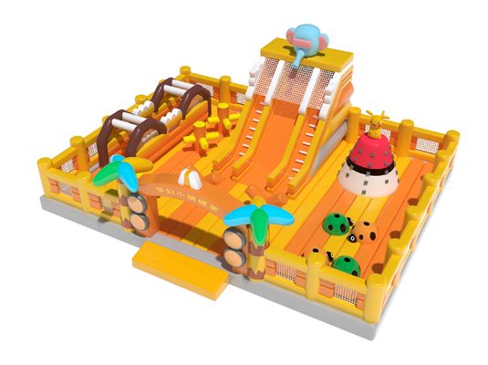 Castelo Mágico Inflavel Casa de Salto Parque de Jogos Laranja Amarelo