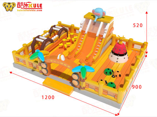 Castelo Mágico Inflavel Casa de Salto Parque de Jogos Laranja Amarelo