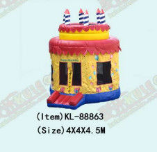 Bolo de aniversário inflável de círculo redondo Castelo de salto 4*4*4,5m