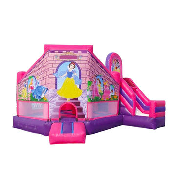 Inflavel rosa-púrpura Disneyland Princesa Bouncy Castle para crianças