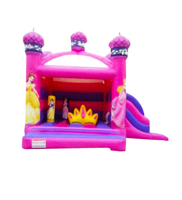 Princesa casa inflável salto com coluna e coroa