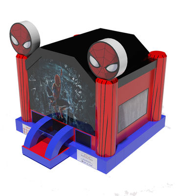 Casa comercial inflável com padrões de Homem-Aranha
