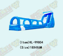 Outdoor Blue Wave Slides infláveis de água com piscina para adultos