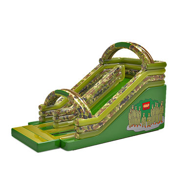 Parque de diversões inflável verde China Army Slide For Rentals