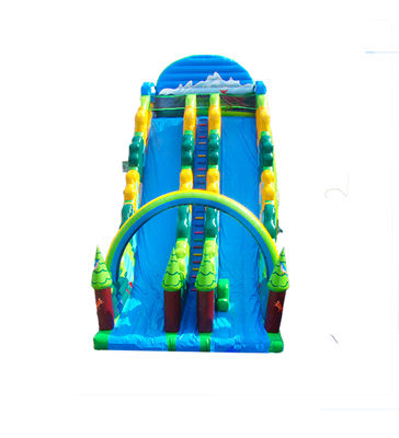 Blue Color Children Fun Park Inflável Grande Deslizador Para Aluguel