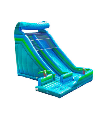 Slide inflável Blue Wave com piscina para parque aquático ao ar livre