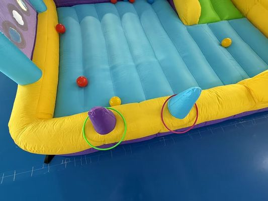Poliéster Oxford inflável Roxo Amarelo Azul Slide com jogar