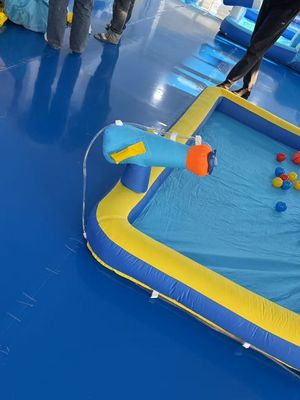 Poliéster Oxford inflável azul e laranja escorrega de água para crianças parque de diversões
