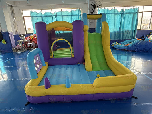 Poliéster Oxford inflável Roxo Amarelo Azul Slide com jogar