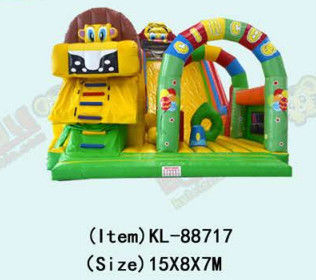 Pequeno castelo comercial de salto com deslizamento Parque infantil