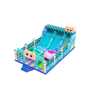 Escorrega Grande Azul Com Piscina de Bolinhas Parque de Diversões Infantil