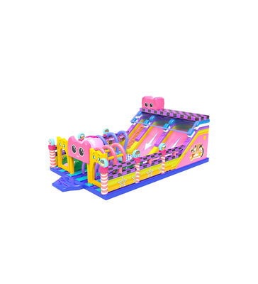 Rosa Púrpura Grandes Slides Inflável Castelo Bouncy Jardim de Infância