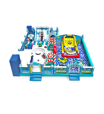 Campo de Jogos Inflável Colorido: Neve e Mar Fun Inverno & Cartoon Magic