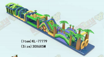 Aventura na Selva com Curso de Obstáculos Inflável Tropical Multicolorido