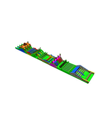Parque Infantil de Corrida de Obstáculos Insuflável Dinâmico e Multicolorido