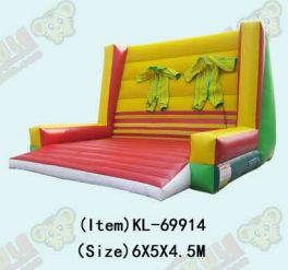 Atração Divertida de Parede Pegajosa Inflável com Dois Trajes Incluídos - Estrutura de Escalada para Desafios Emocionantes