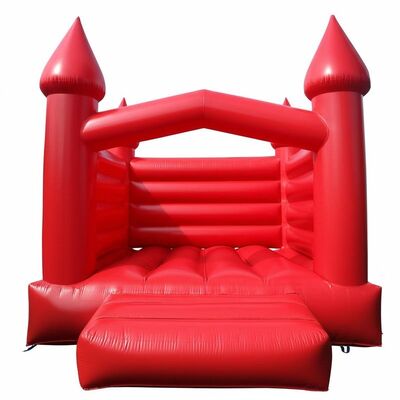 Castelo insuflável vermelho portátil, leve e dobrável, adequado para aluguer de eventos, festas ao ar livre e áreas de recreio infantil