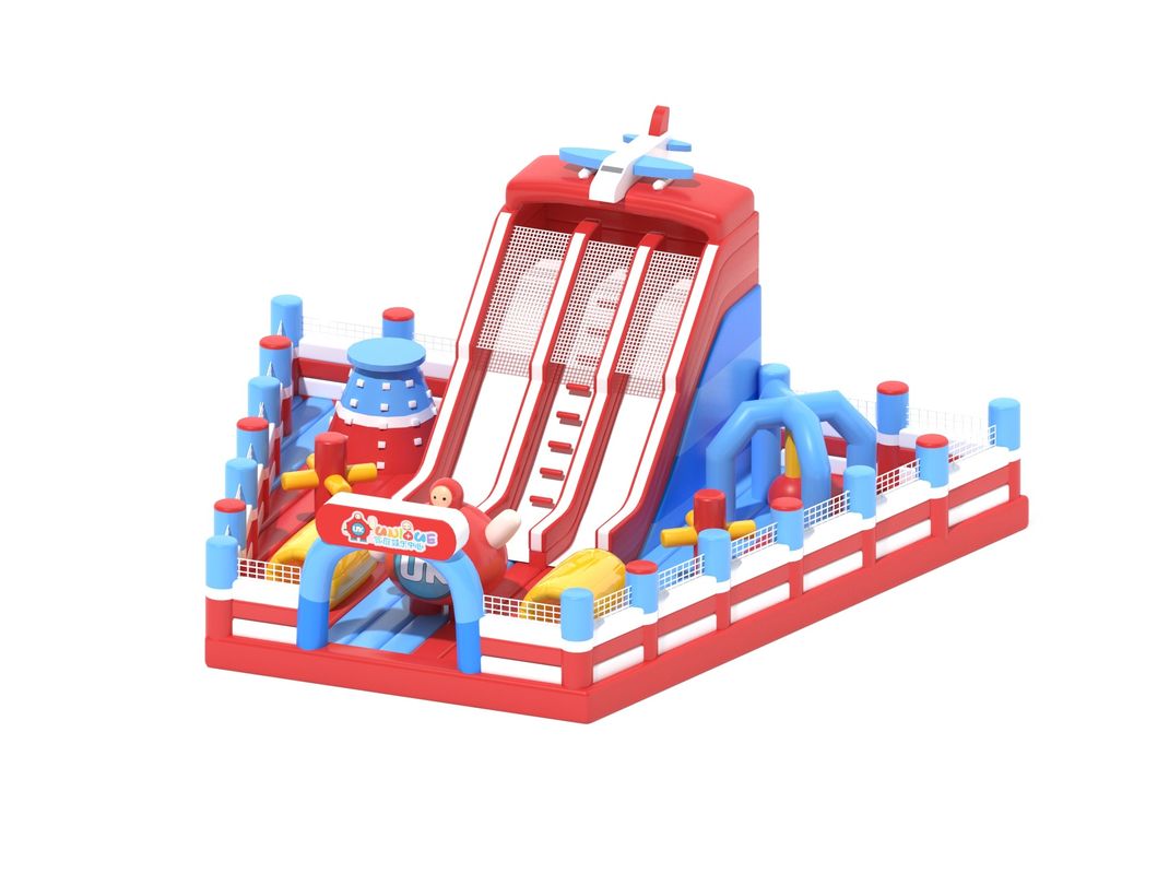 Pequeno Comércio Castelo Salto Inflável Vermelho Azul Branco Cor