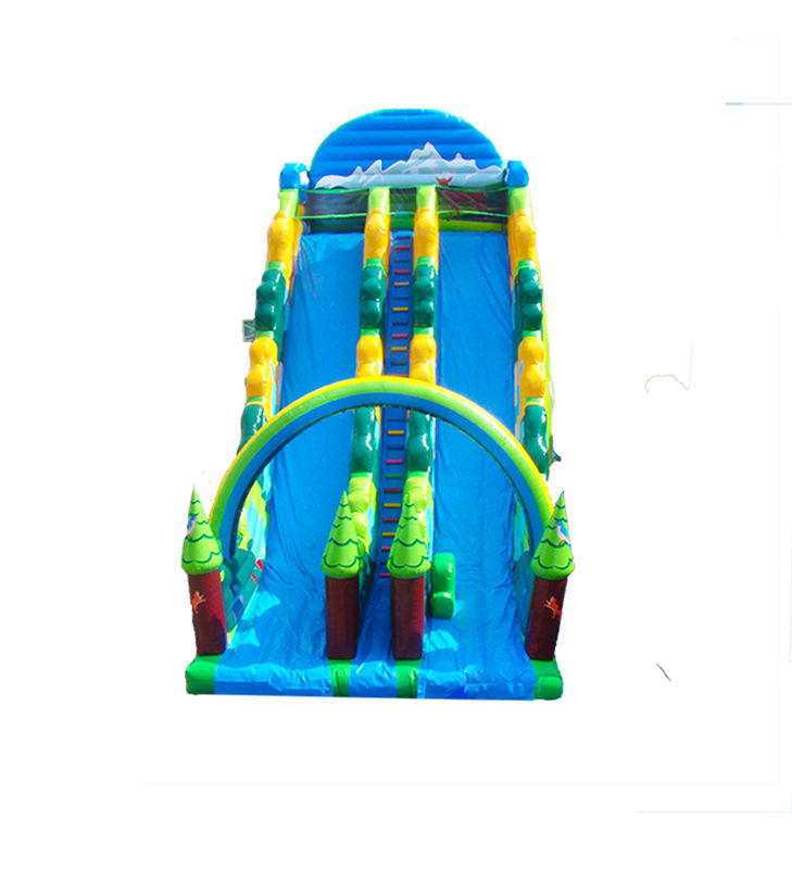 Blue Color Children Fun Park Inflável Grande Deslizador Para Aluguel