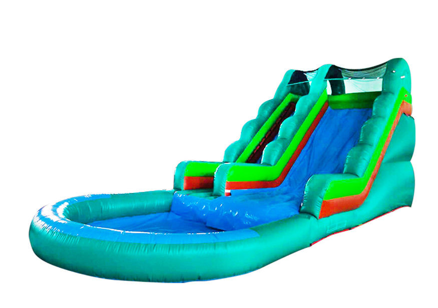 Slide inflável vibrante e colorido para crianças