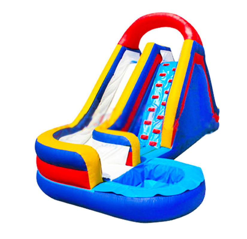 Slide inflável vibrante e colorido para crianças