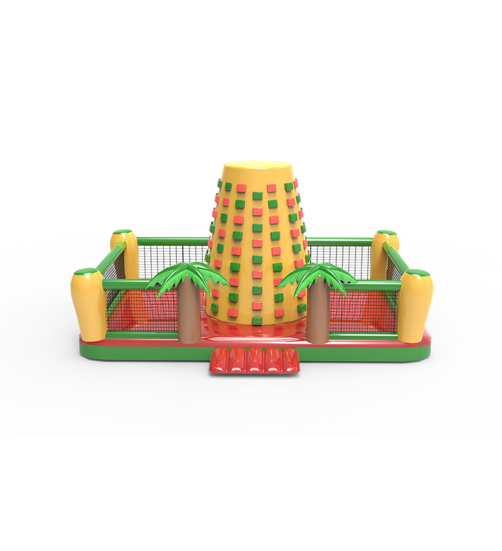 Escalada Inflável: Um Divertido Parque de Aventura ao Ar Livre Palmeiras Tropicais