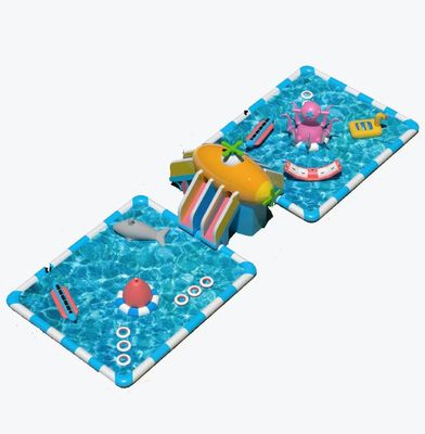 Deslizamentos gigantes ao ar livre Parque aquático inflável personalizado com duas grandes piscinas